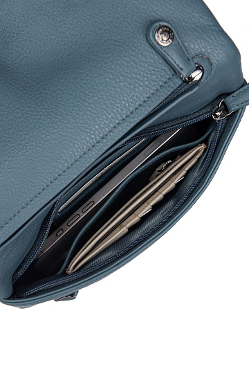 Сумка через плечо Dr.Koffer из натуральной кожи голубая