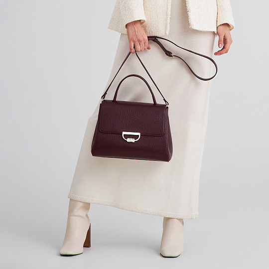 Женская сумка  Dr. Koffer из натуральной кожи бордовая