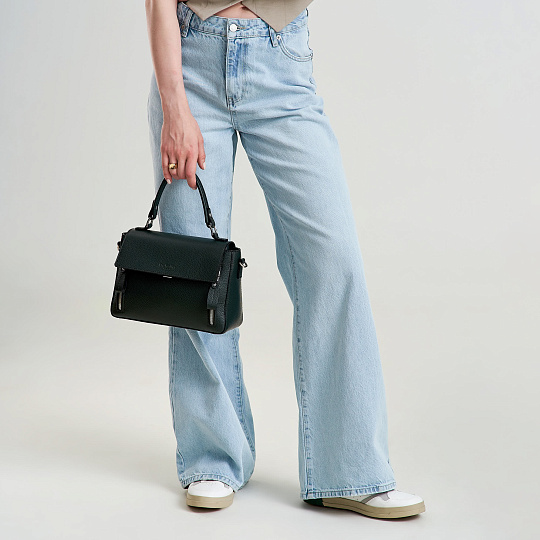 Женская сумка Dr. Koffer из натуральной кожи зеленая