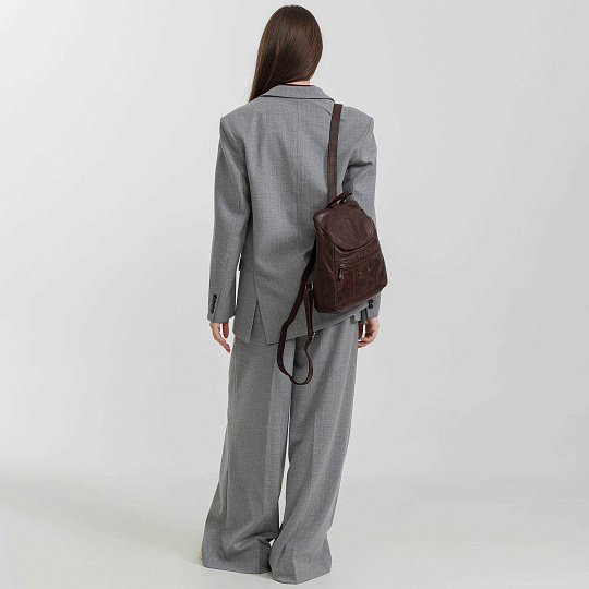 Рюкзак Dr.Koffer из натуральной кожи темно-коричневый