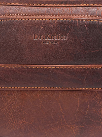 Сумка-визитка Dr. Koffer из натуральной кожи коричневая