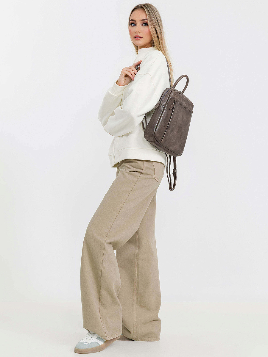 Рюкзак Dr.Koffer из натуральной кожи серый