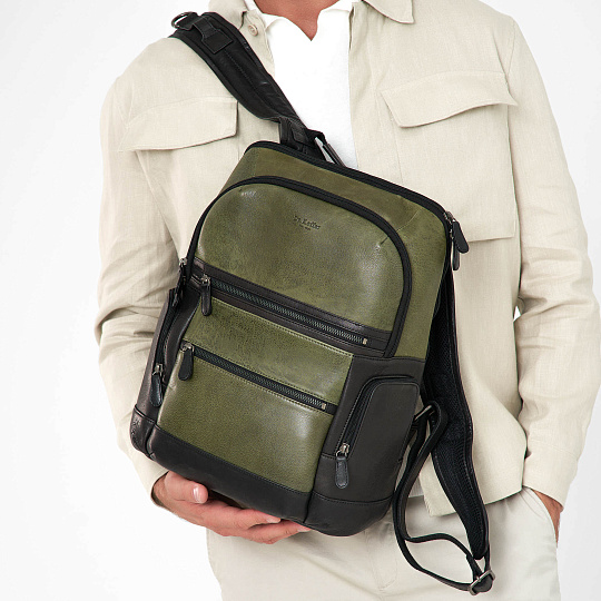 Рюкзак Dr.Koffer из натуральной кожи зеленый