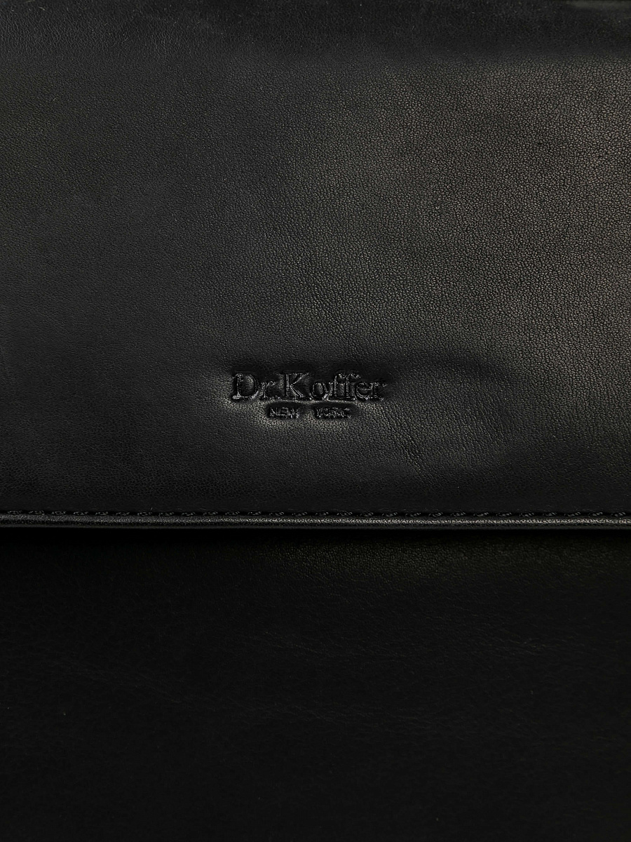 Портфель Dr.Koffer из натуральной кожи черный
