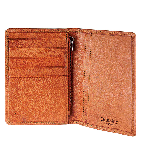 Портмоне Dr.Koffer из натуральной кожи светло-коричневое