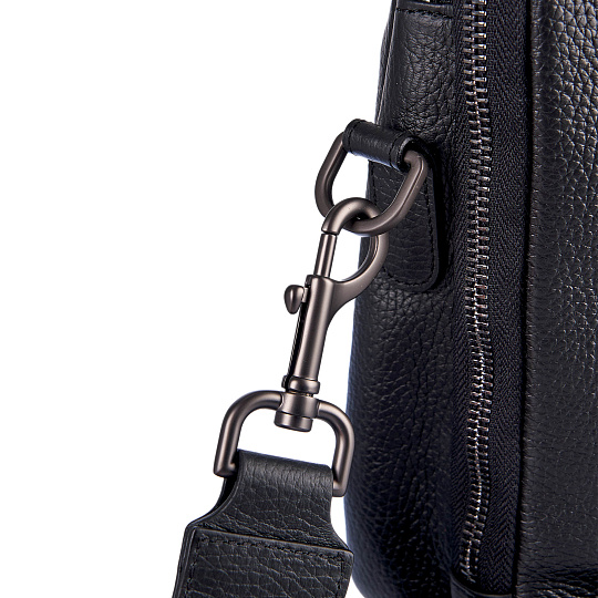 Деловая сумка Dr.Koffer из натуральной кожи черная