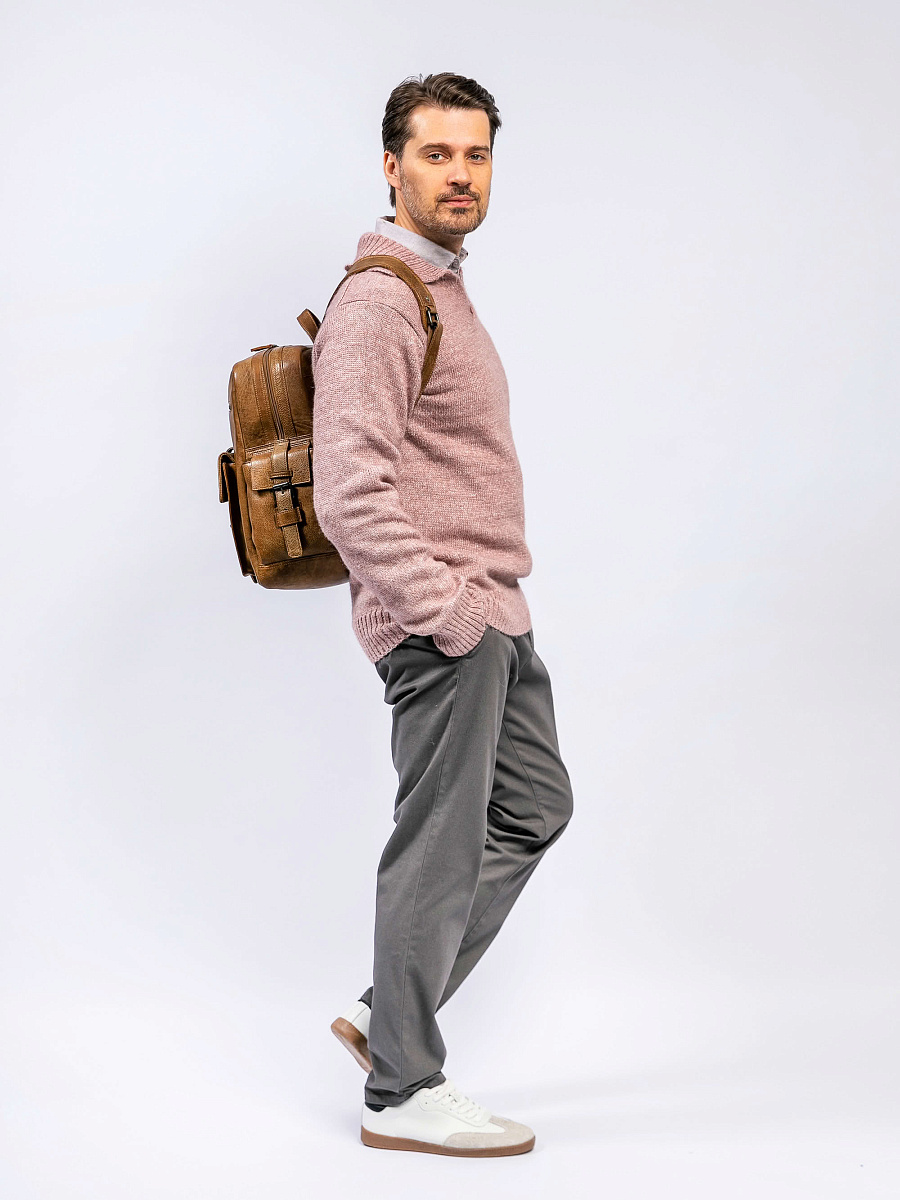 Рюкзак Dr. Koffer из натуральной кожи коричневый