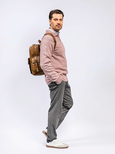 Рюкзак Dr. Koffer из натуральной кожи коричневый