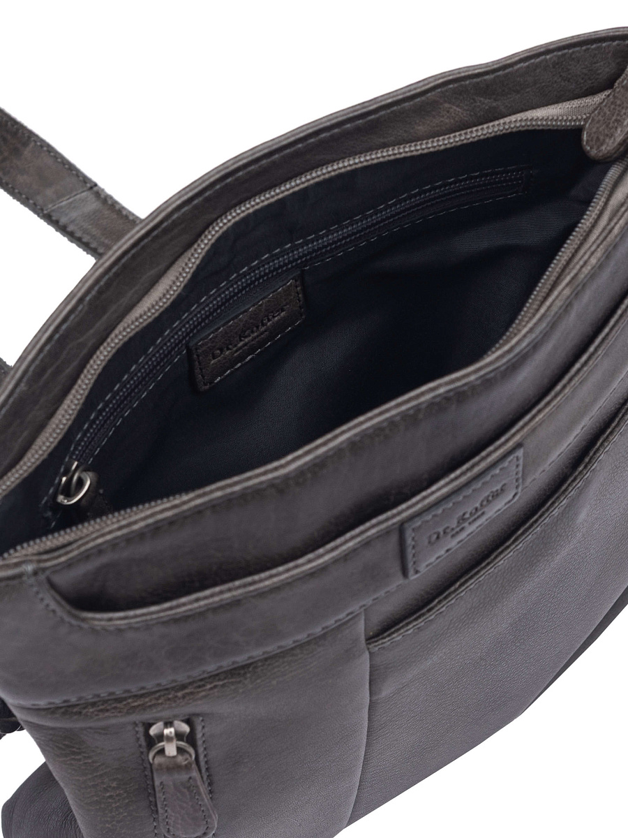 Сумка через плечо Dr. Koffer из натуральной кожи серая