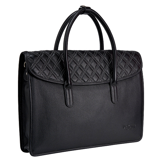 Деловая сумка Dr.Koffer из натуральной кожи черная