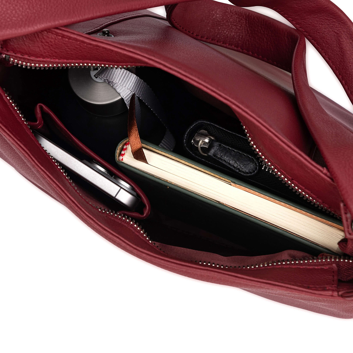 Женская сумка Dr.Koffer из натуральной кожи бордовая