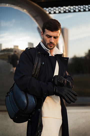 Рюкзак Dr.Koffer из натуральной кожи синий