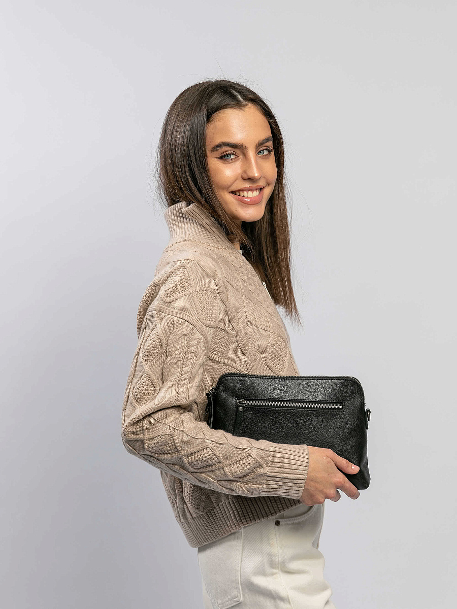 Женская сумка Dr.Koffer из натуральной кожи черная