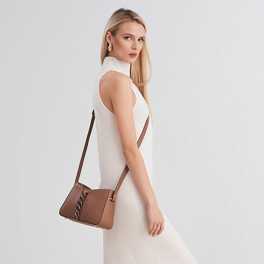 Женская сумка Dr.Koffer из натуральной кожи коричневая