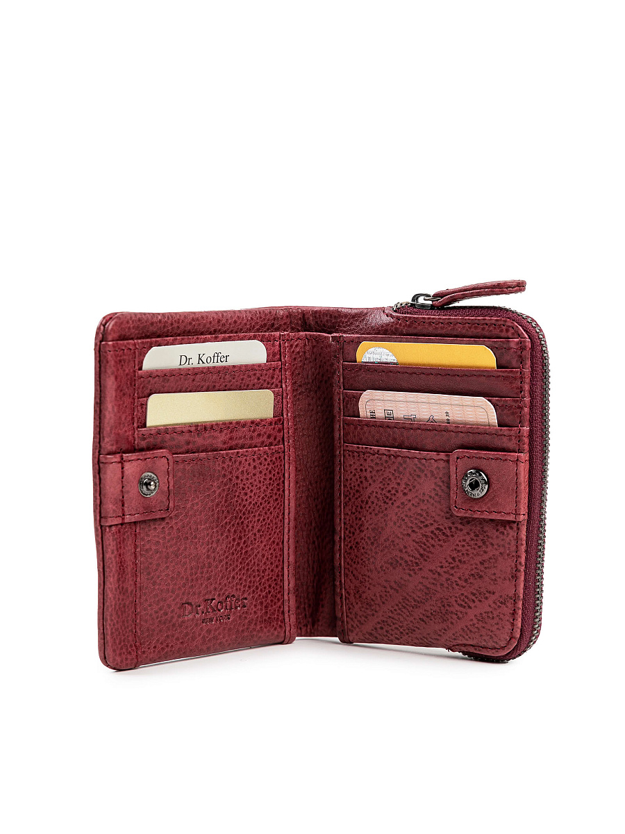 Портмоне Dr.Koffer из натуральной кожи бордовое