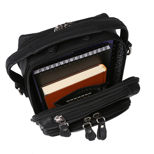 Сумка через плечо Dr.Koffer из натуральной кожи черная