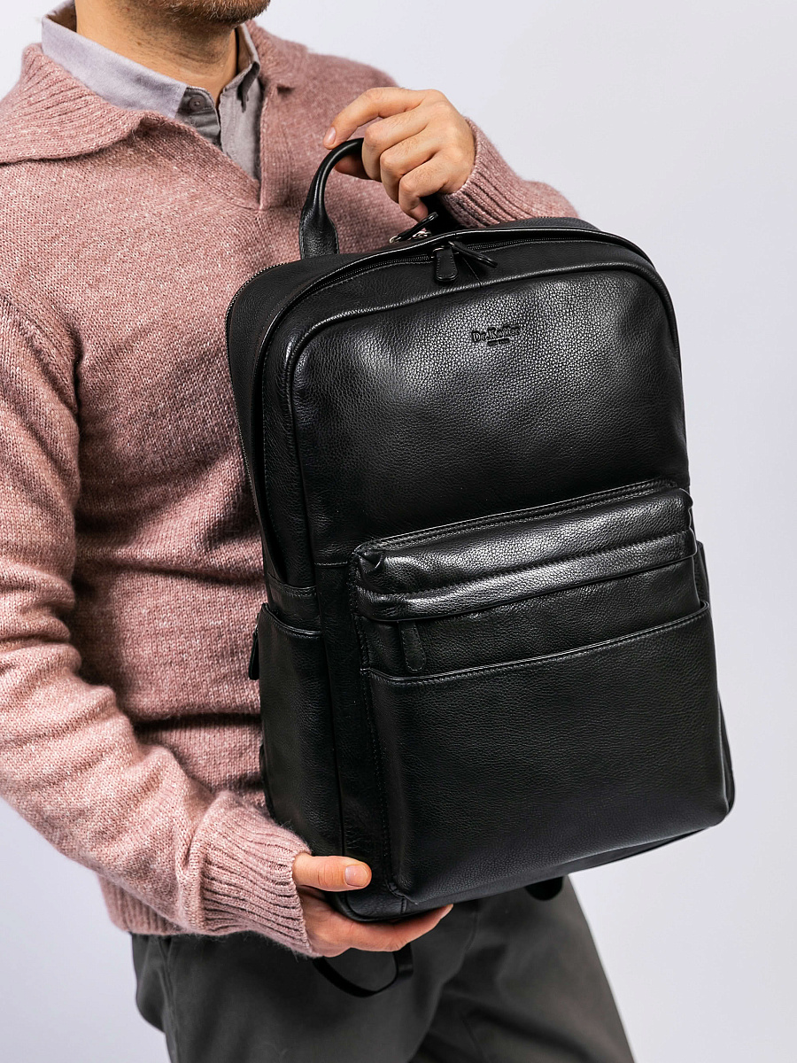 Рюкзак Dr. Koffer из натуральной кожи черный