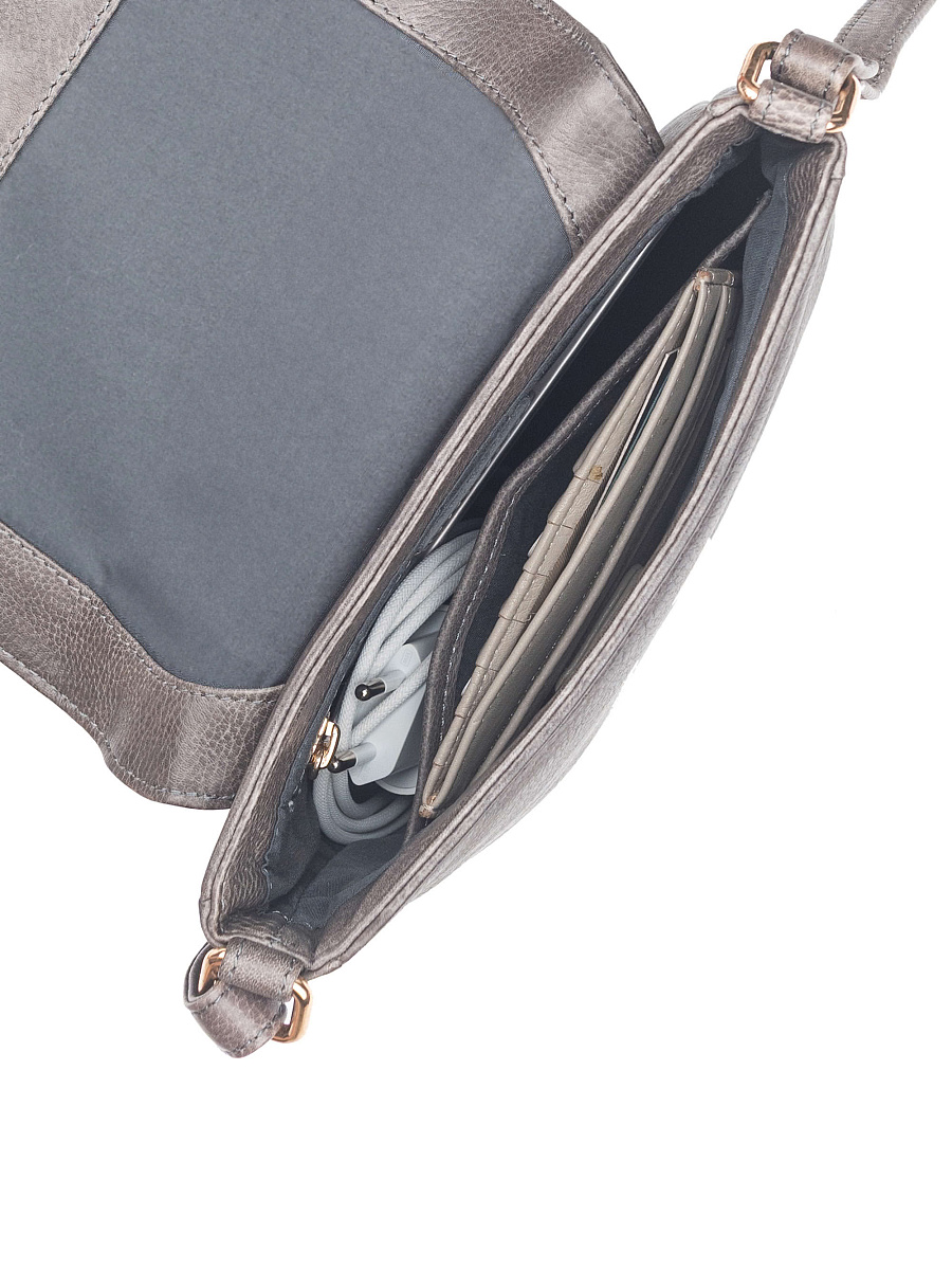 Женская сумка Dr. Koffer из натуральной кожи серая