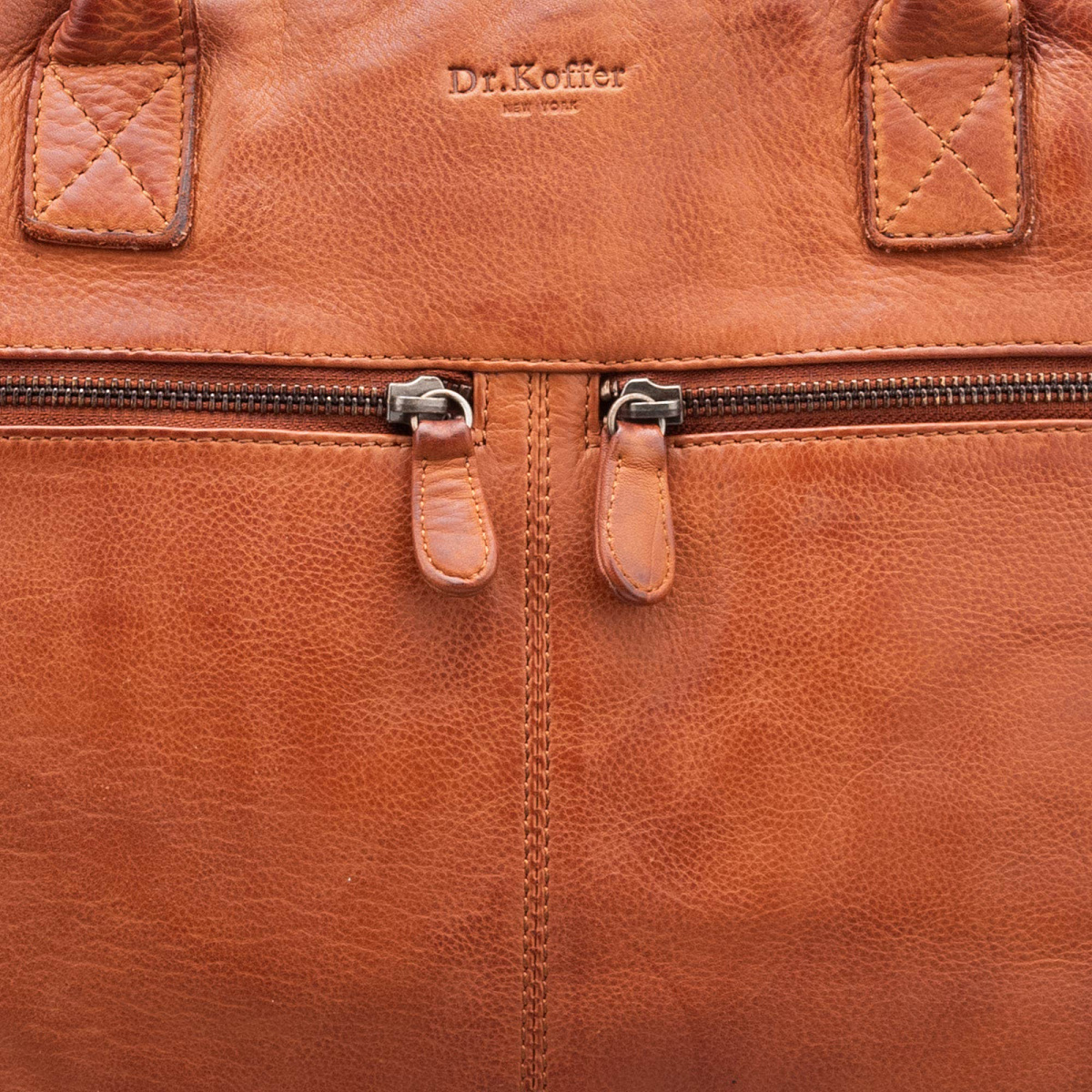 Деловая сумка Dr.Koffer из натуральной кожи коричневая