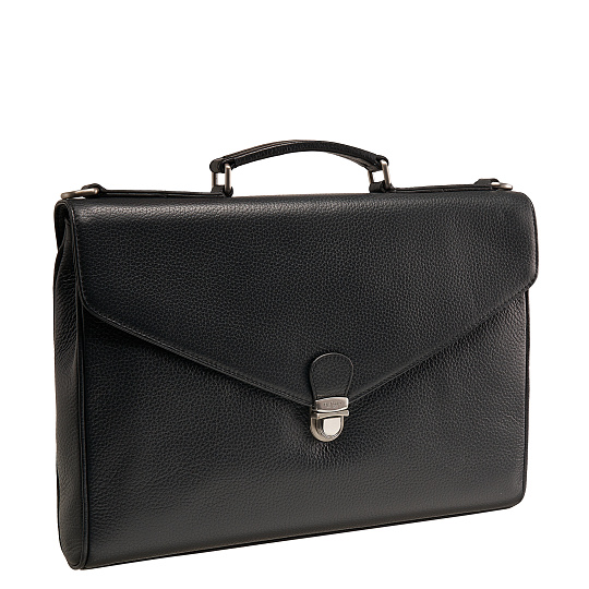 Портфель Dr.Koffer из натуральной кожи черный
