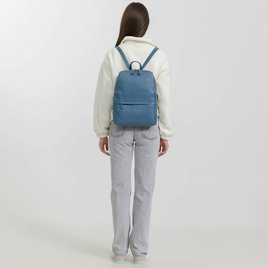 Рюкзак Dr.Koffer из натуральной кожи голубой