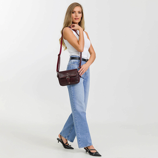 Женская сумка Dr. Koffer из натуральной кожи бордовая