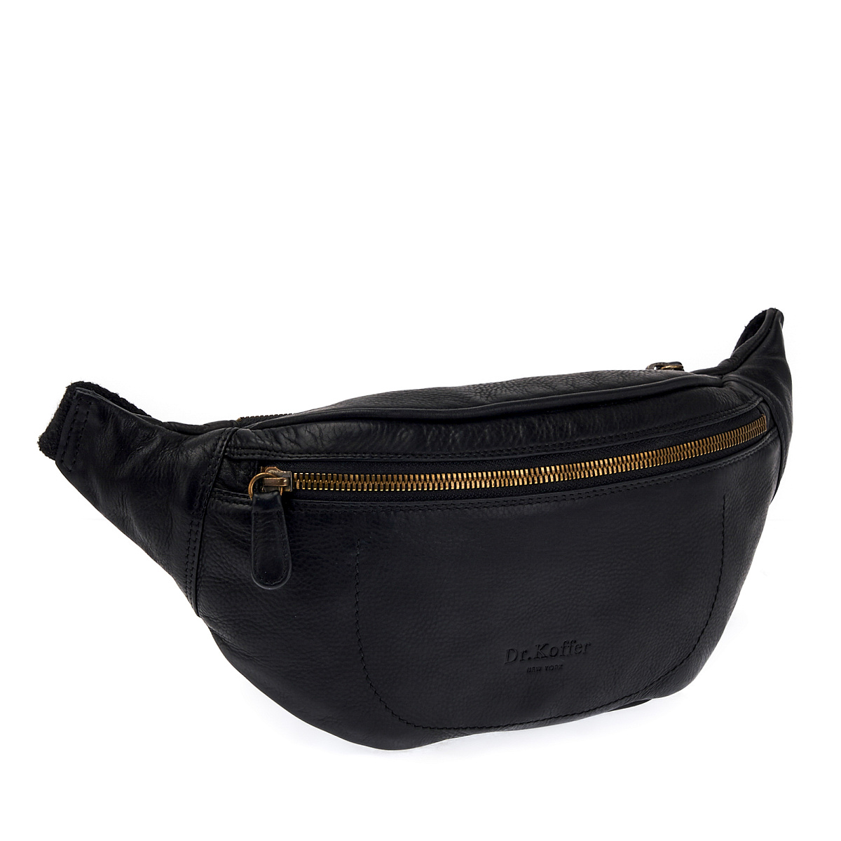 Сумка на пояс Dr.Koffer из натуральной кожи черная