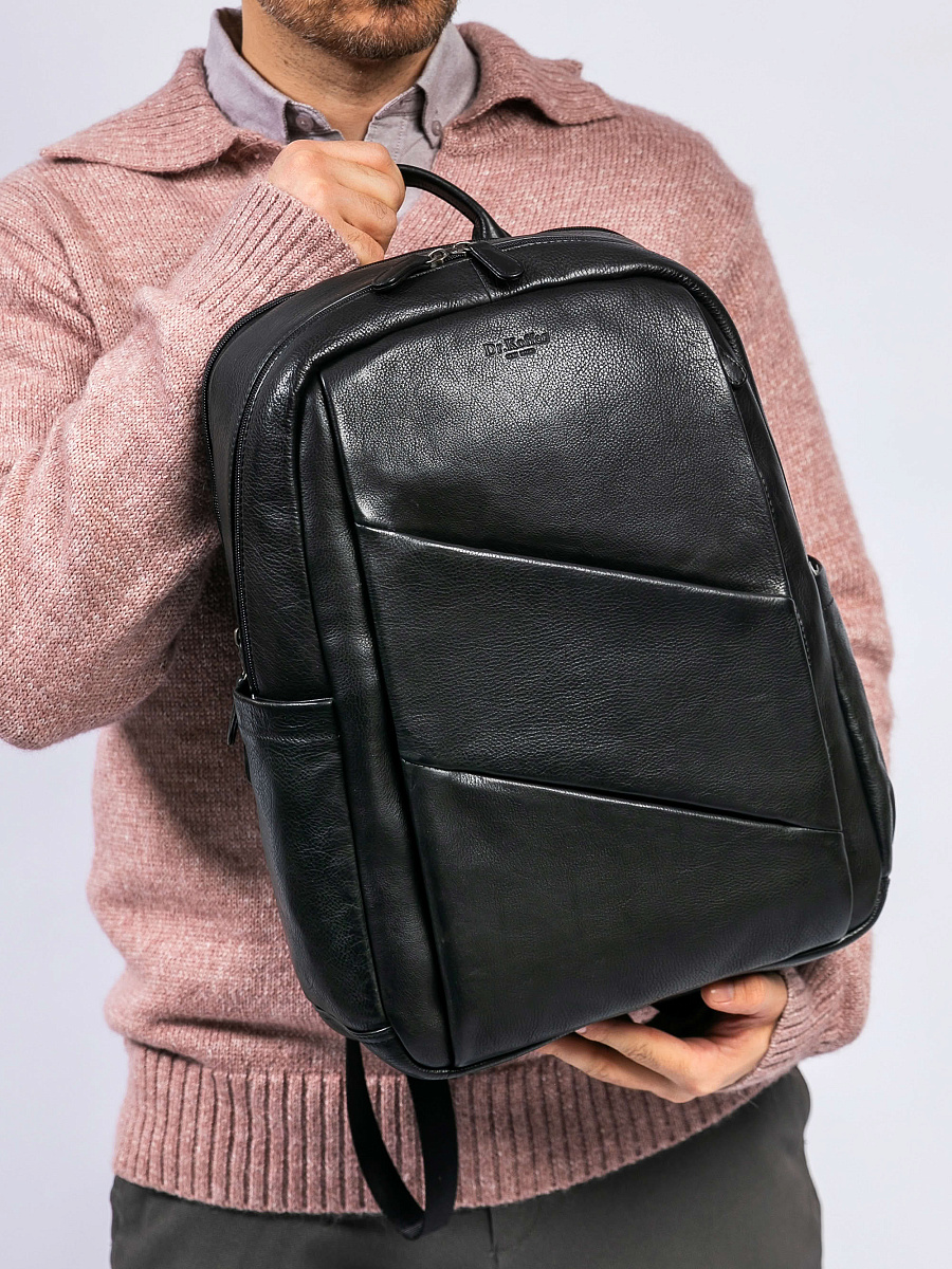 Рюкзак Dr. Koffer из натуральной кожи черный