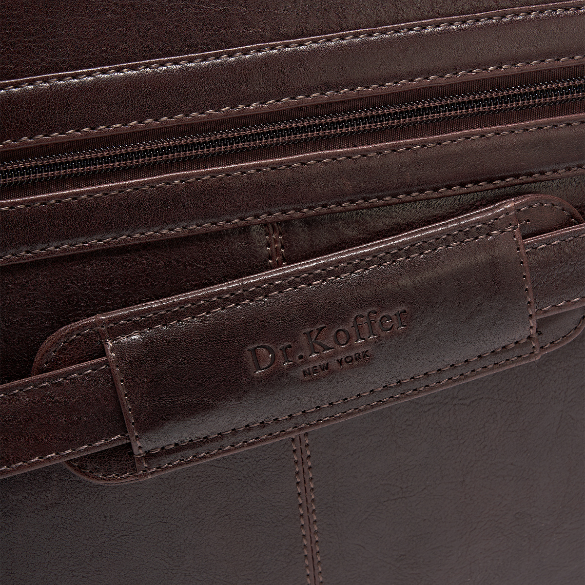 Портфель Dr.Koffer из натуральной кожи темно-коричневый