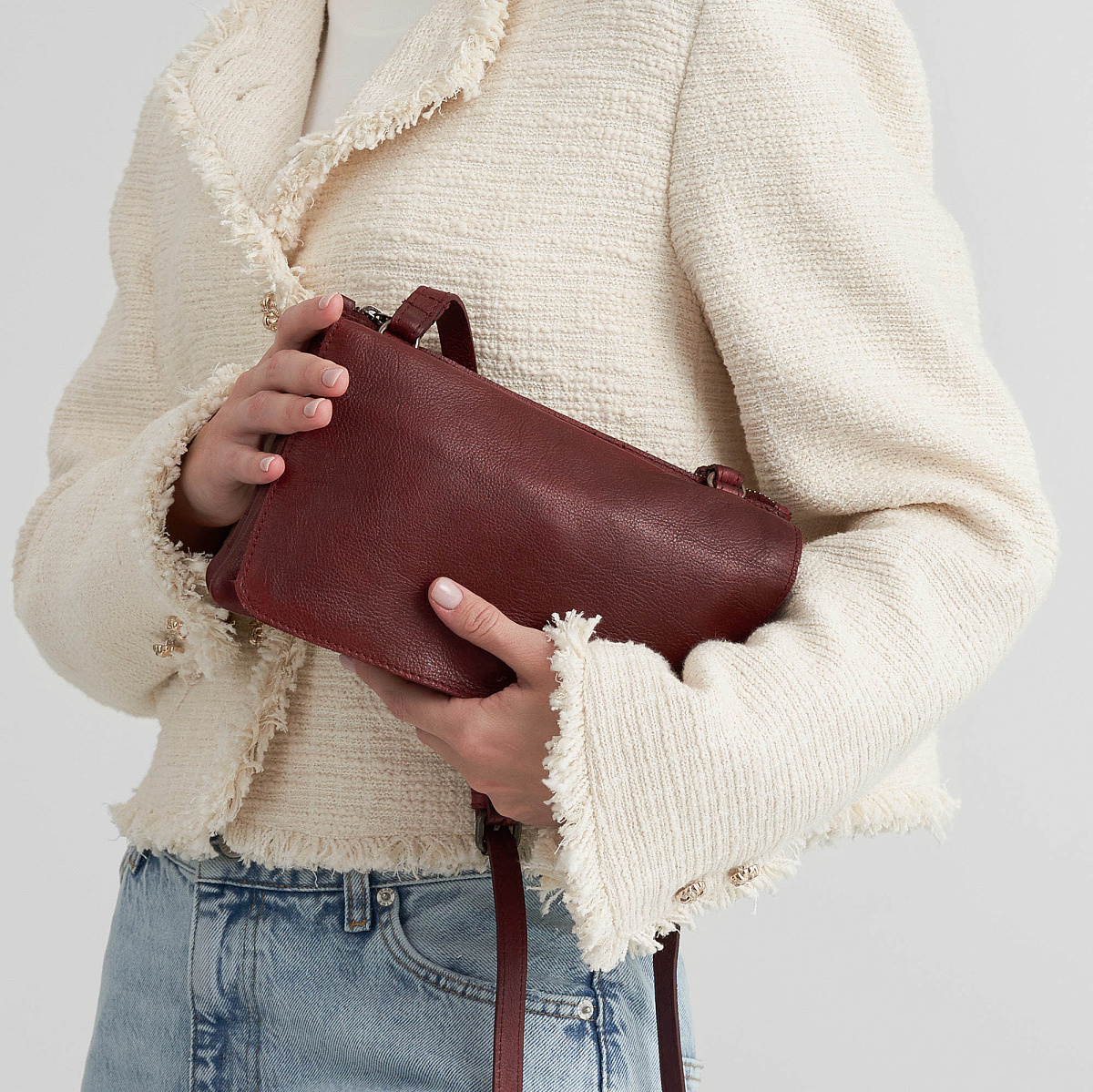 Женская сумка Dr. Koffer из натуральной кожи бордовая