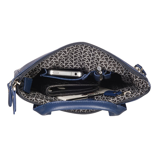 Сумка через плечо Dr.Koffer из натуральной кожи синяя