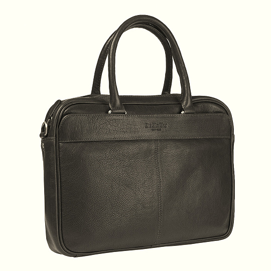 Деловая сумка Dr.Koffer из натуральной кожи черная