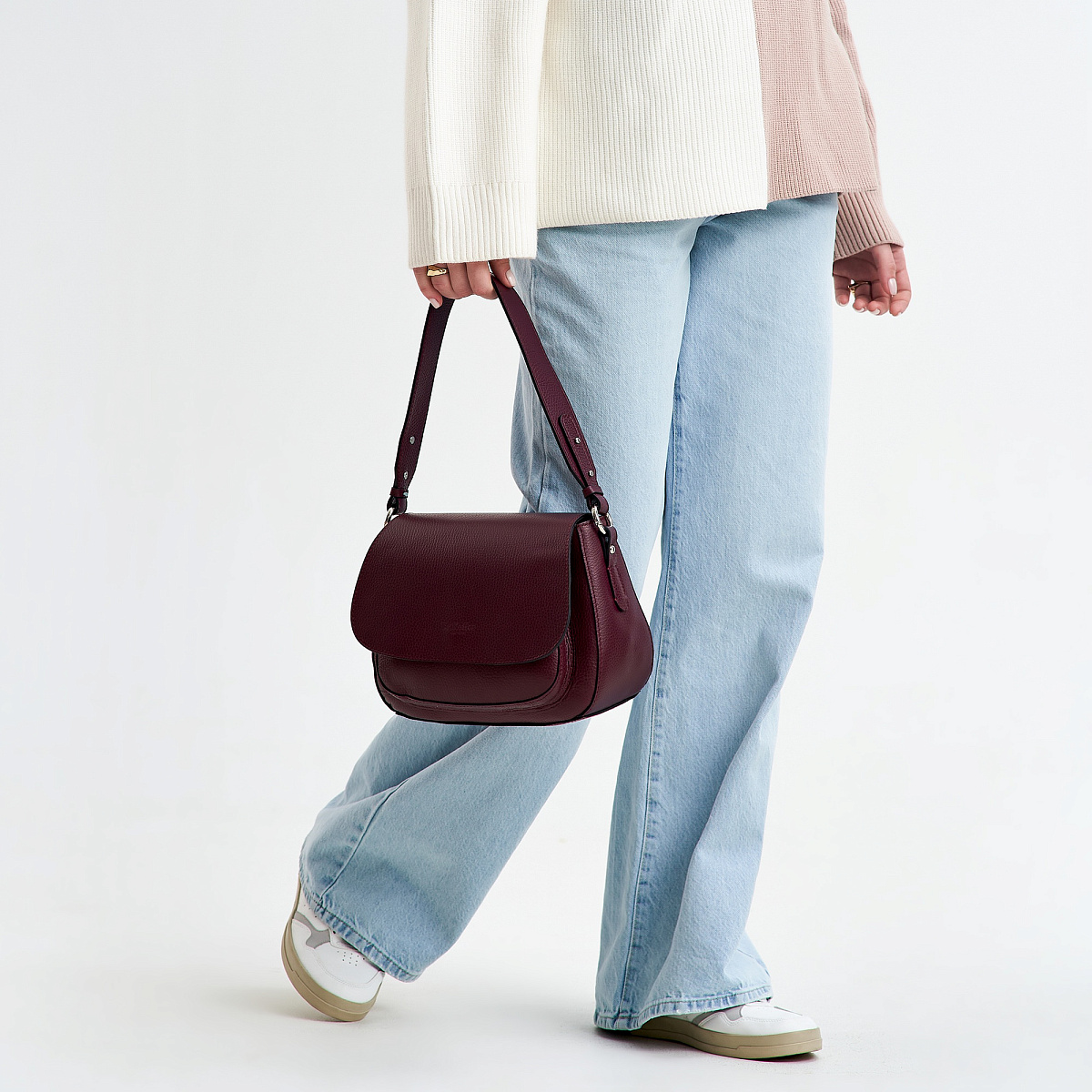 Женская сумка Dr. Koffer из натуральной кожи бордовая