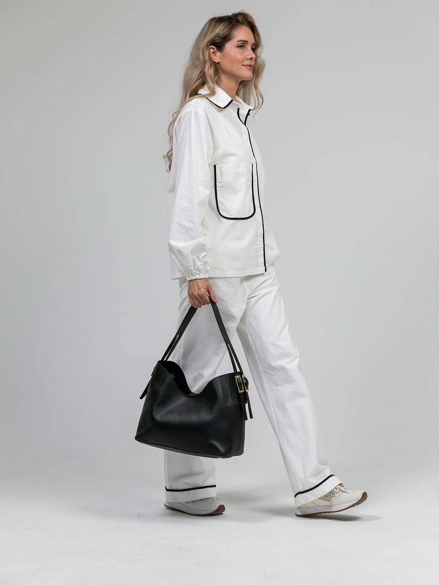 Женская сумка Dr.Koffer из натуральной кожи черная