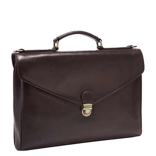 Портфель Dr.Koffer из натуральной кожи темно-коричневый