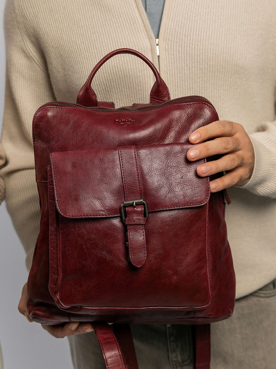 Рюкзак Dr.Koffer из натуральной кожи бордовый