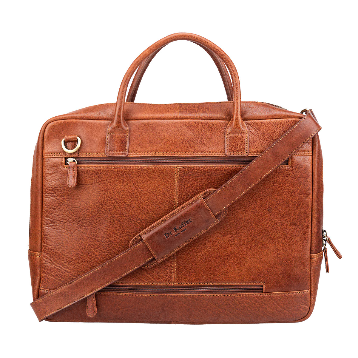 Деловая сумка Dr.Koffer из натуральной кожи коричневая
