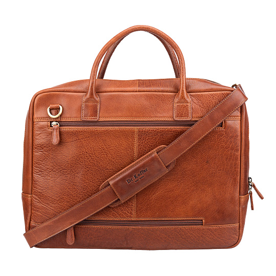 Деловая сумка Dr.Koffer из натуральной кожи коричневая