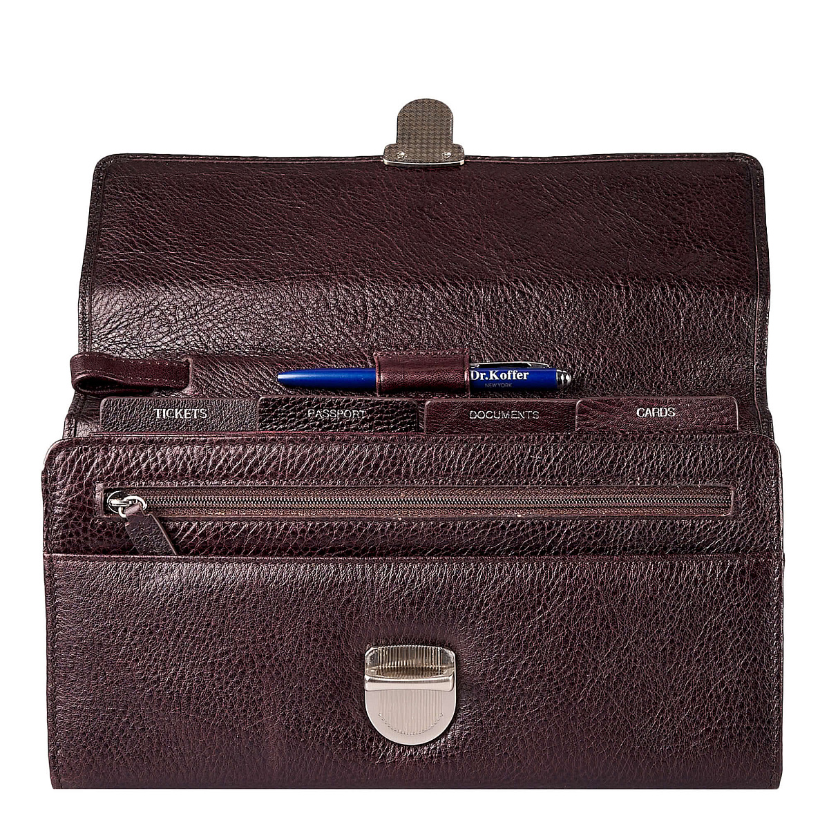 Сумка барсетка из натуральной кожи Dr. Koffer коричневая