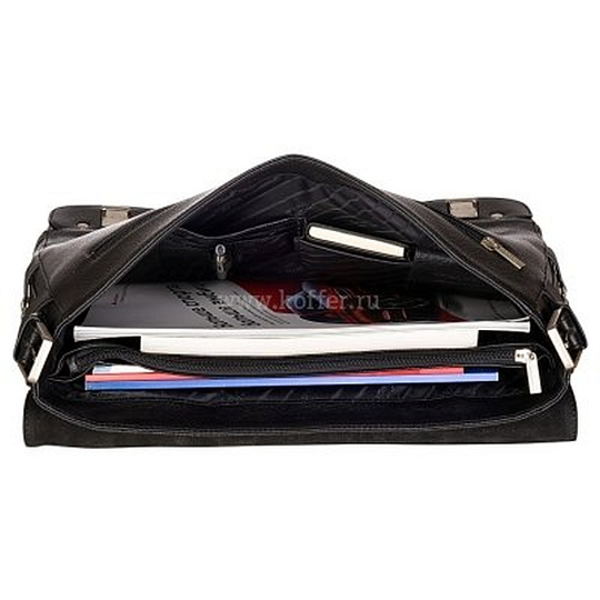 Портфель Dr.Koffer из натуральной кожи черный