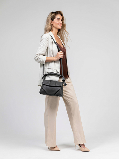 Женская сумка Dr.Koffer из натуральной кожи серая