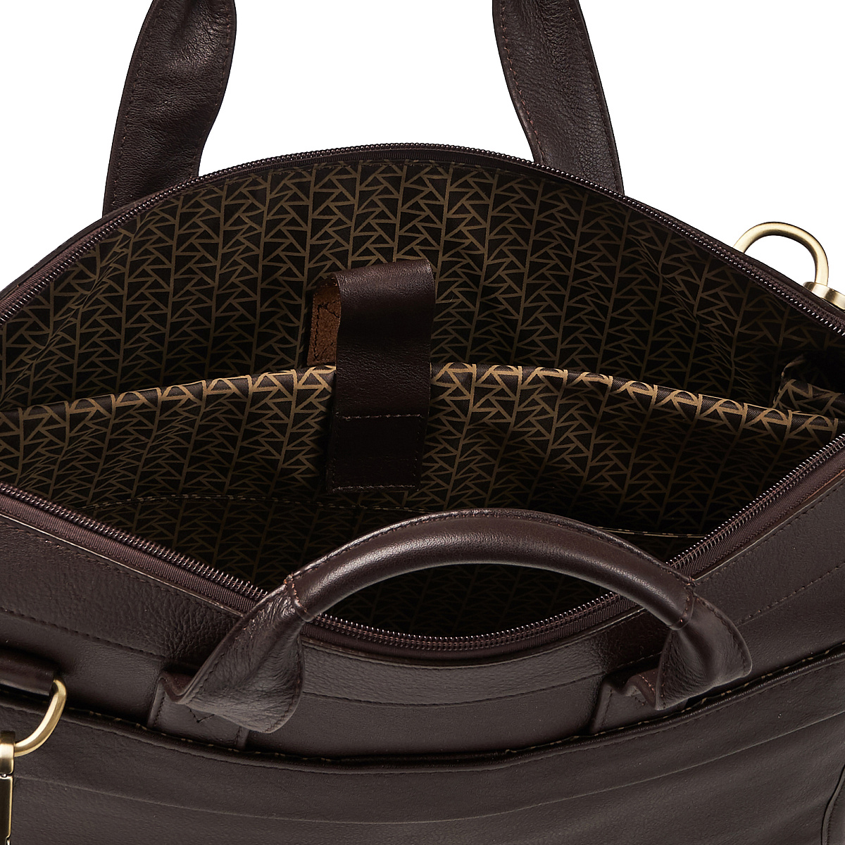 Деловая сумка Dr.Koffer из натуральной кожи темно-коричневая