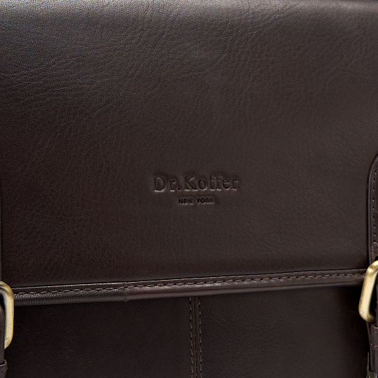 Портфель Dr.Koffer из натуральной кожи темно-коричневый