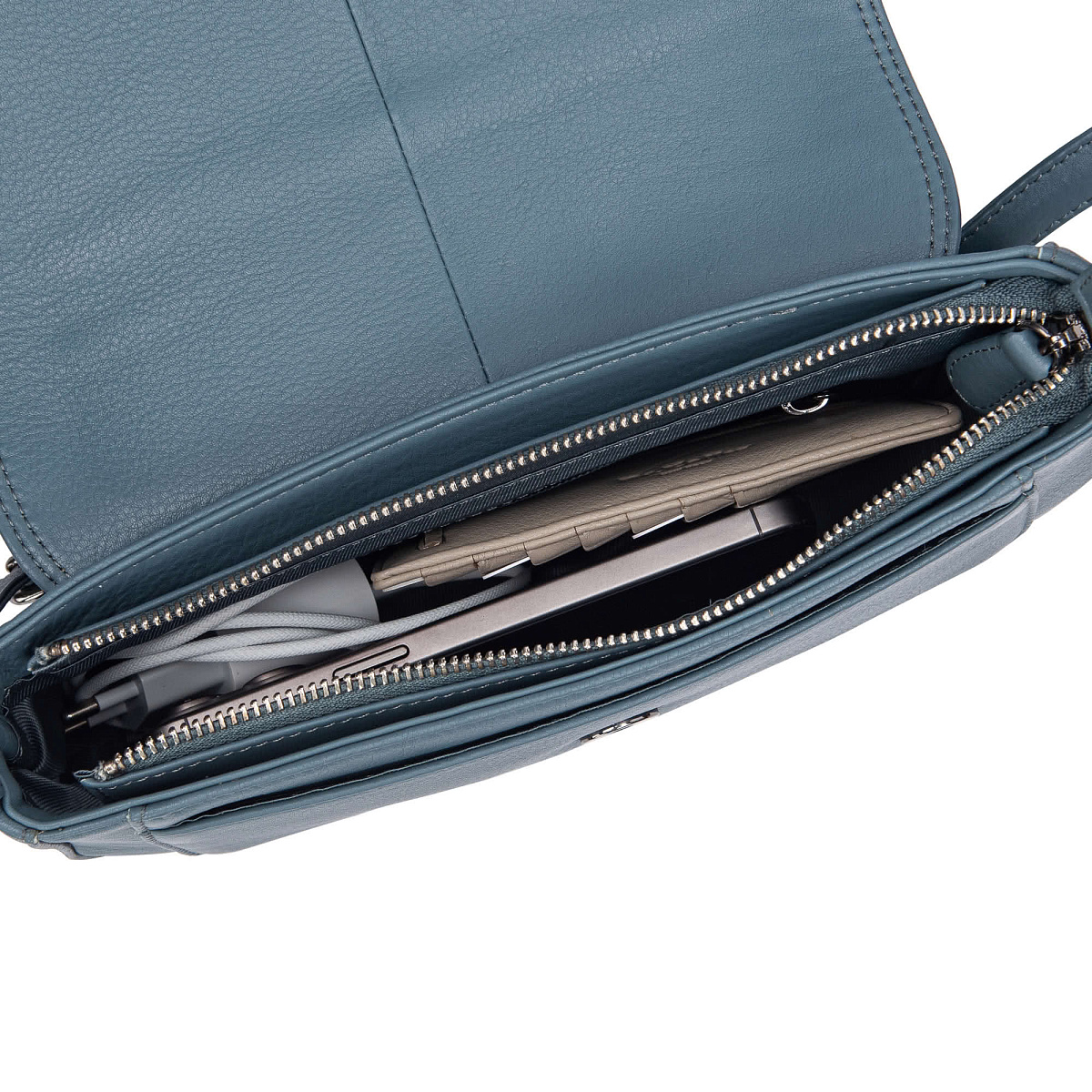 Женская сумка Dr.Koffer из натуральной кожи голубая