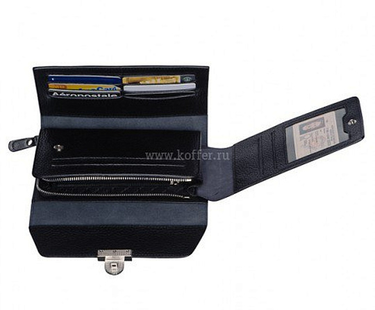 Сумка барсетка из натуральной кожи Dr. Koffer черная