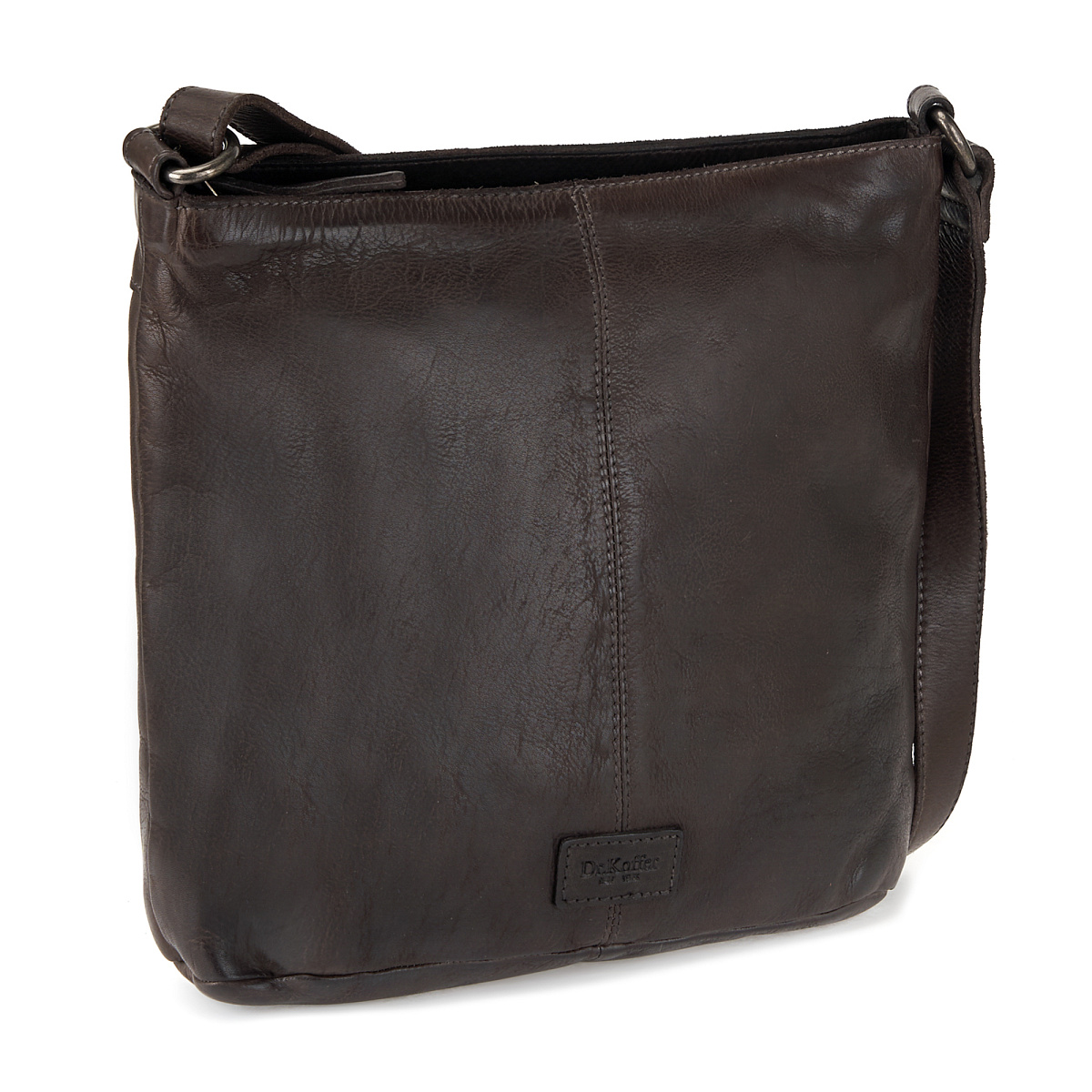 Сумка через плечо Dr.Koffer из натуральной кожи серая