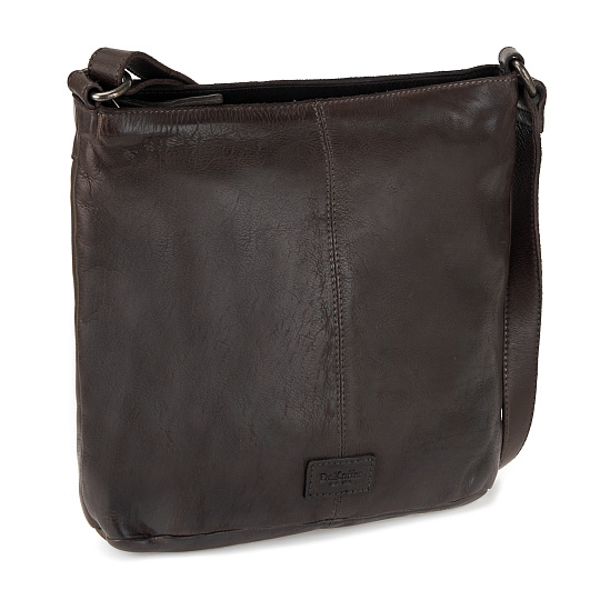 Сумка через плечо Dr.Koffer из натуральной кожи серая