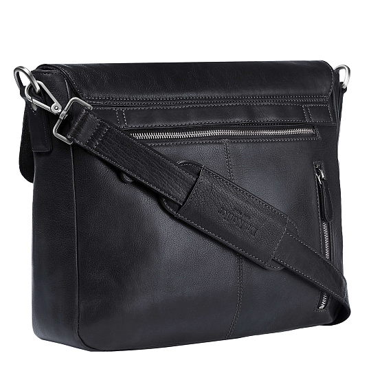 Деловая сумка Dr.Koffer из натуральной кожи черная