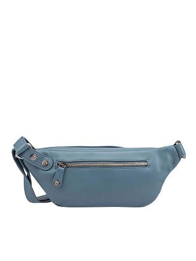 Сумка на пояс Dr. Koffer из натуральной кожи голубая