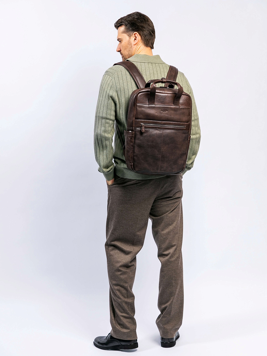 Рюкзак Dr. Koffer из натуральной кожи коричневый